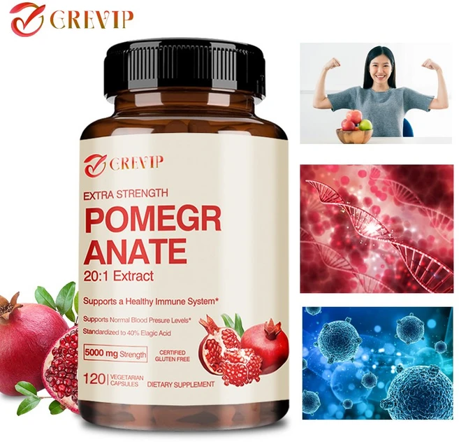 석류 5000mg - 엘라그산 40% 함유 - 심장 및 관절 건강 지원 항산화 효과, 2개, 60정 - 쿠팡