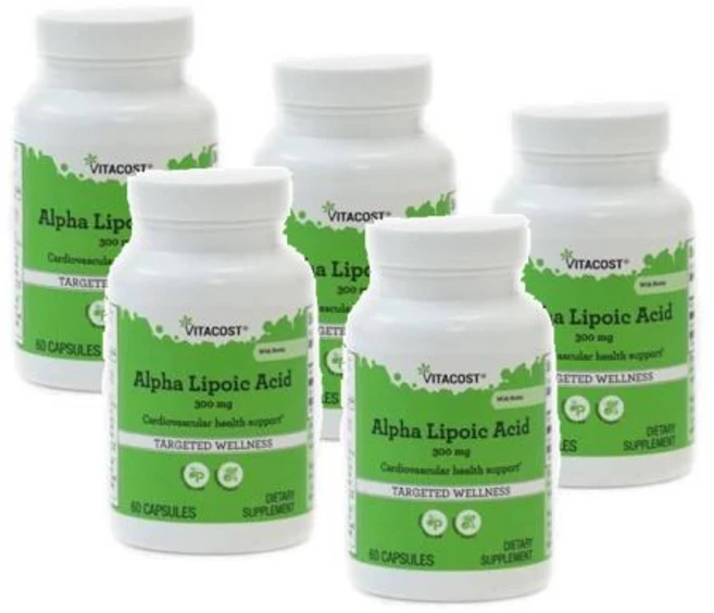 비타코스트 알파리포산 위드 비오틴 300 mg 캡슐 Vitacost Alpha Lipoic Acid, 5개, 60정 - 쿠팡