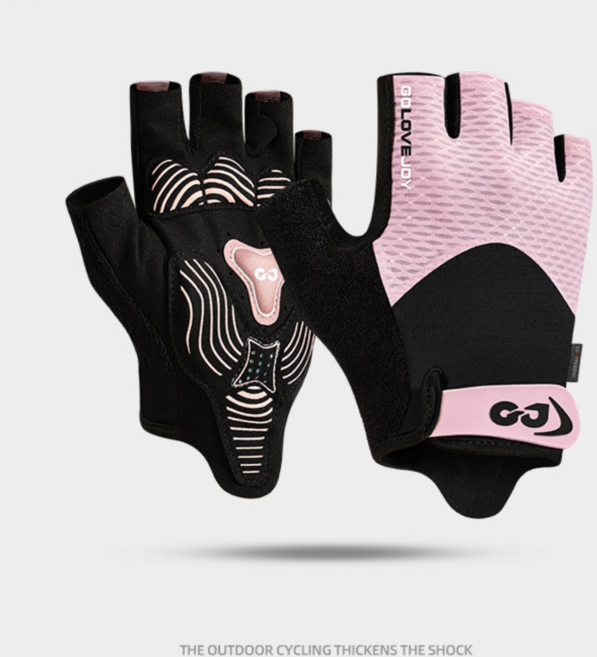 wonerly 아웃도어 그립핏 반장갑 등산 라이딩, 1개, 핑크(Pink)