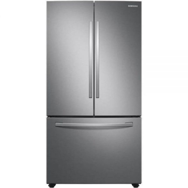 SAMSUNG RF28T5001SR 28 cu.ft. 스테인리스 3도어 프렌치도어 냉장고 대용량, Silver, 28 Cu Ft