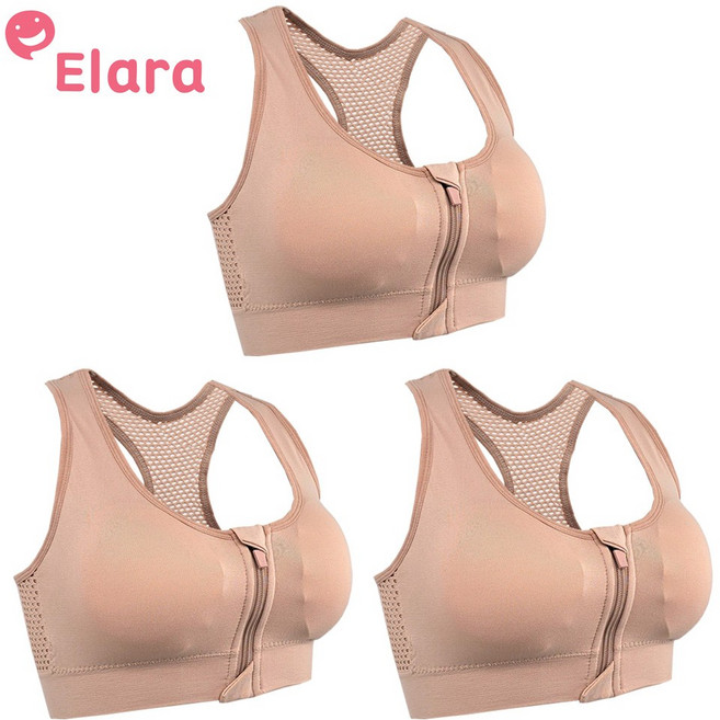 엘라라 앞지퍼 스포츠브라탑 3개