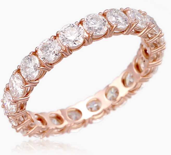 14k 18k 모이사나이트 가드링 테니스 이터니티 금 반지 2.5mm