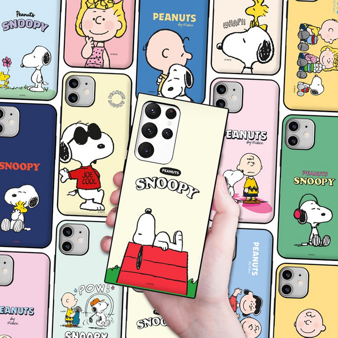 피너츠 스누피 캐릭터 카드 2장 수납 마그네틱 범퍼 케이스