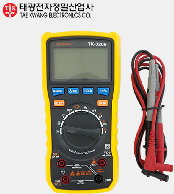 태광 디지털 멀티 테스터 TK-3206 검전기 겸용 전기테스터기 멀티테스터기, 1개