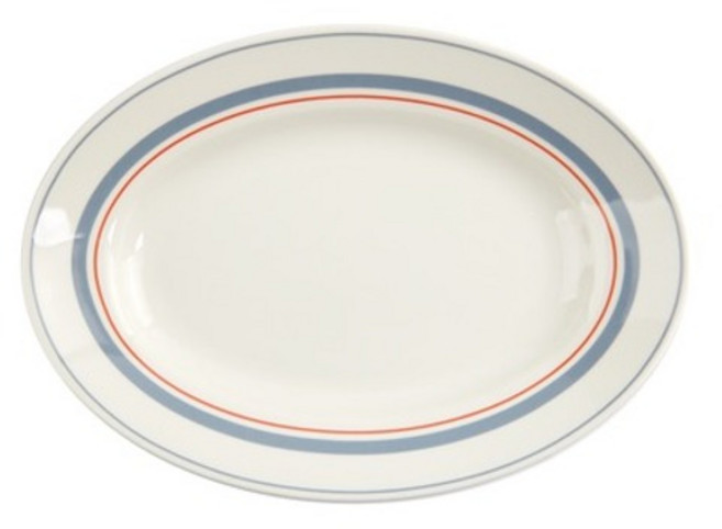 카네수즈 오발 접시 (스노우톤블루레드), 1개