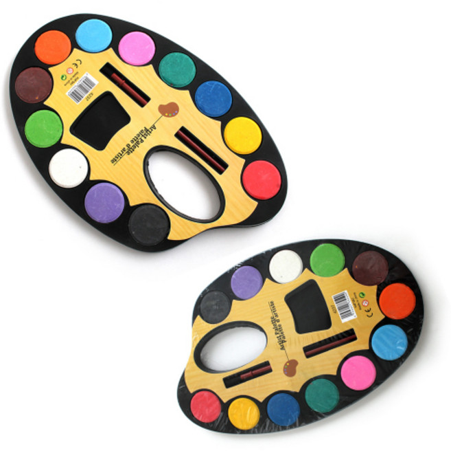 호사문구 [아이디몬] 고채물감팔레트 12색+붓 (소중 택1) 1085156, 소, 소