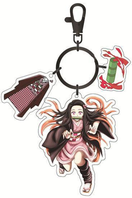 귀멸의 칼날 캐릭터 키링 가방고리 열쇠고리 굿즈, 02 네즈코, 네즈코