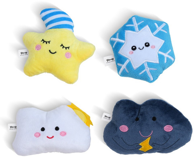 포업 반려동물 강아지 애착인형 삑삑이 봉제장난감, 날씨장난감, 1개