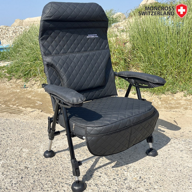 몽크로스 MCCW280MC 낚시의자 와이드 쿠션 엠보 민물낚시의자, 1개, BK 블랙색상