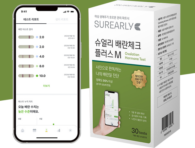 슈얼리 배란 테스트 스트립, 1개, 30개입