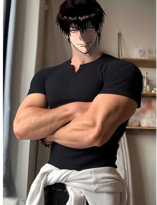 亨利衫 T恤 短袖 男士健身衣 運動肌理感抗皺彈力修身短T