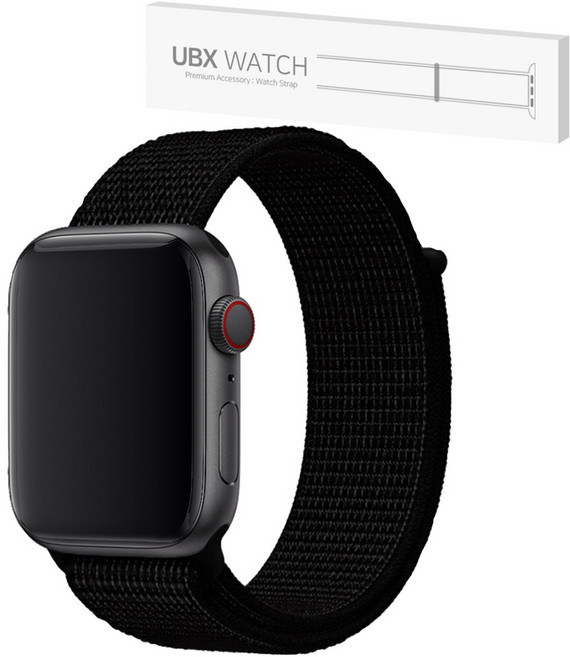 애플워치 호환 스포츠 루프 나일론 스트랩, 03. 다크블랙, 1개