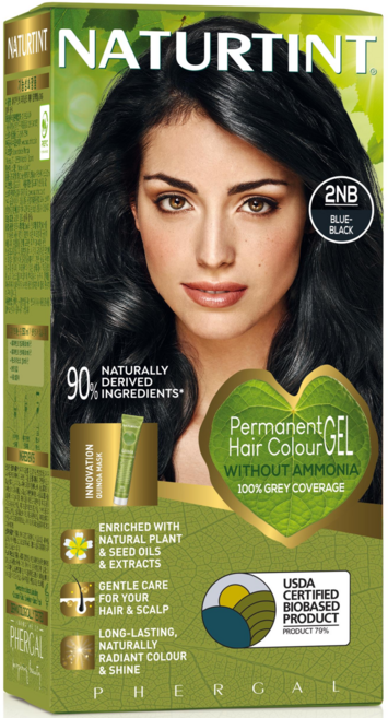 [한국공식수입원]네이처틴트 여성용 새치커버 천연 저자극 셀프염색약, 3개, 2NB(블루블랙)