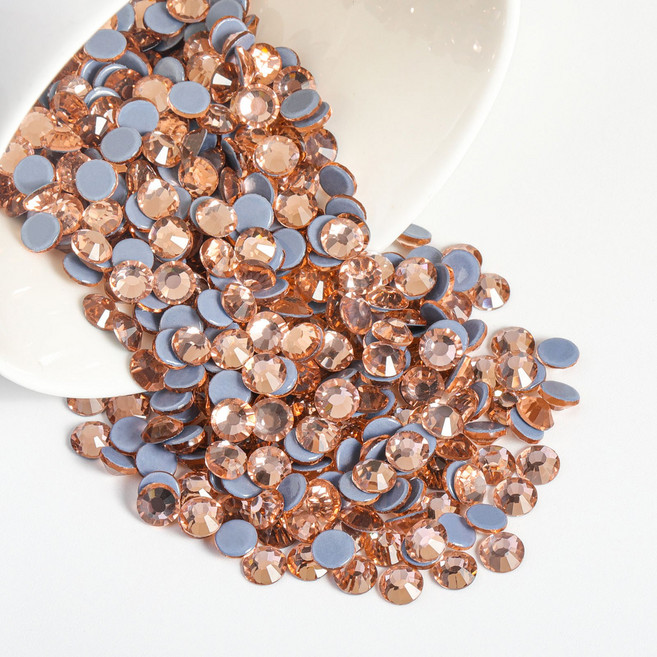 [Beadsland]비즈랜드 핫픽스 라인석 공예 의류 DIY 장식용 - 라이트복숭아, 288개, 라이트복숭아,SS30,6.3-6.5mm