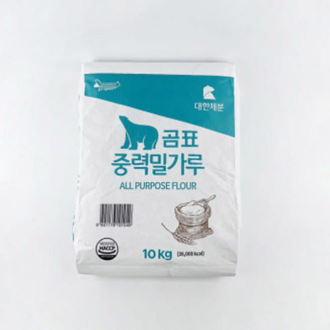 [사은품증정] 대한제분 곰표 중력밀가루 10kg 중력분 중화면 칼국수 국수 만두피 부침 수제비 일반요리용 중력분, 1개
