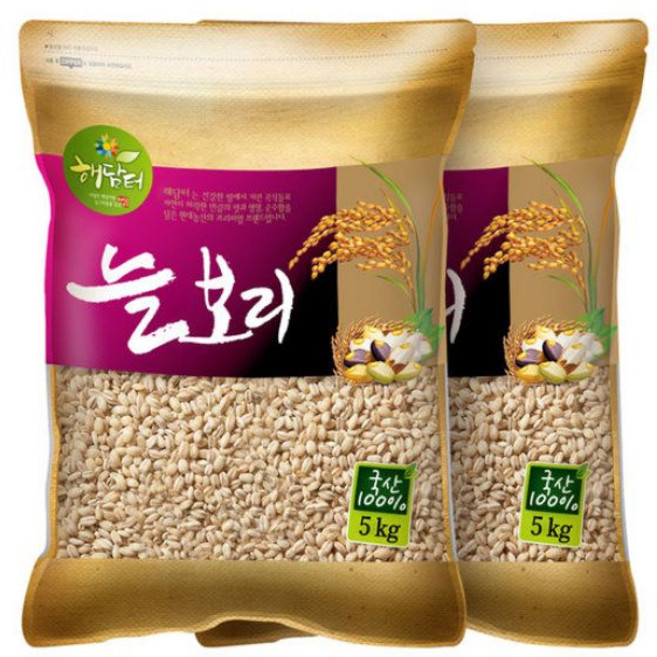2025년산 햇곡 국산 늘보리 10kg (5kgx2봉) 겉보리 꽁보리, 2개