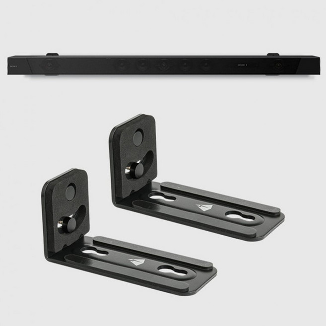 벽걸이 타공형 슬림 사운드바거치대 심플 사운드바 브라켓, 1개