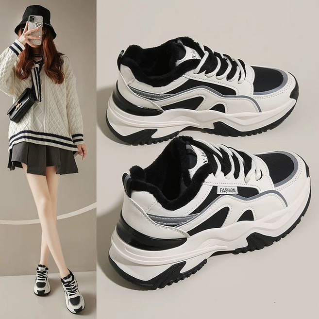 FvaBzon 여성 발편한 키높이 운동화 5cm 통굽 쿠션 데일리 캐주얼 스니커즈