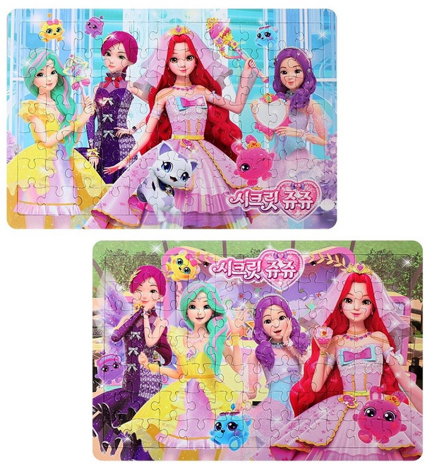 시크릿쥬쥬3-판퍼즐2종세트 (77조각), 1개