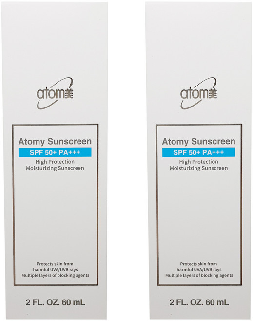 애터미 선크림 화이트 SPF50+ PA+++, 2개, 60ml