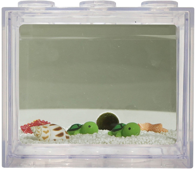 세남자바스켓 심플 바다 DIY 세트-국산 마리모(중), 투명색 블럭, 흰색 자갈, 1개