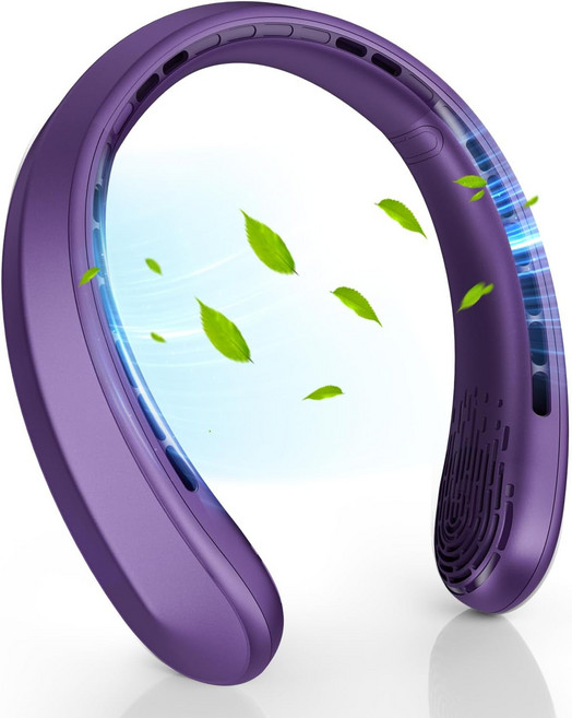 Noi 넥 팬 휴대용 어라운드 5200mAh 배터리로 작동하는 웨어러블 개인용 팬USB 충전식 3풍속 고속 냉각 초조용 블레이드리스 여행용 헤드폰 디자인, White