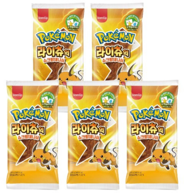 삼립 포켓몬빵 라이츄의 슈크림데니쉬, 5개, 100g