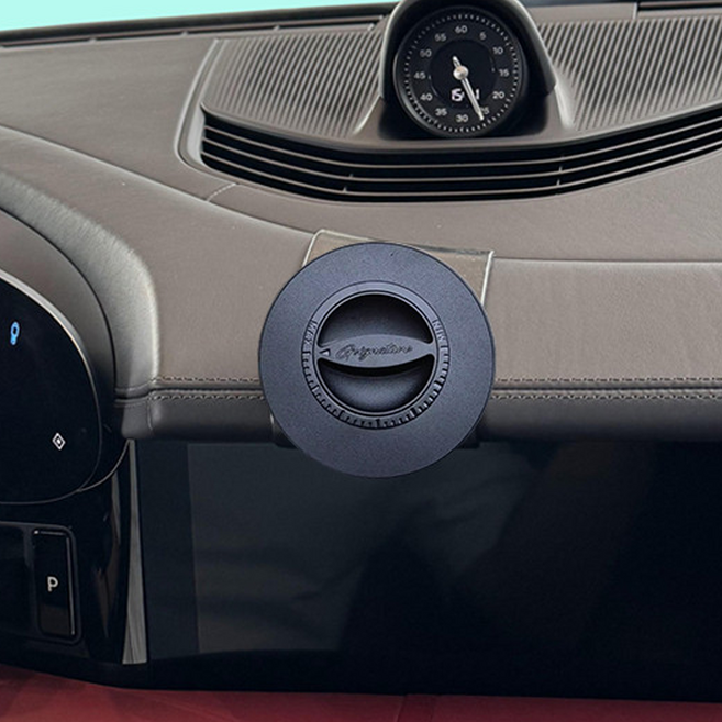 지시그니처 포르쉐 타이칸 2020~24 맥세이프 Qi2 쿨링팬 핸드폰 무선충전 거치대 S26P7-YS, 블랙, 1개