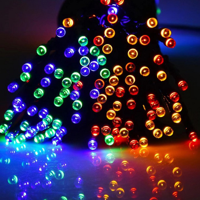 LED 앵두전구 태양열 캠핑조명 줄조명 100구 12M 태양광 트리조명 방수, 1개, 기타색