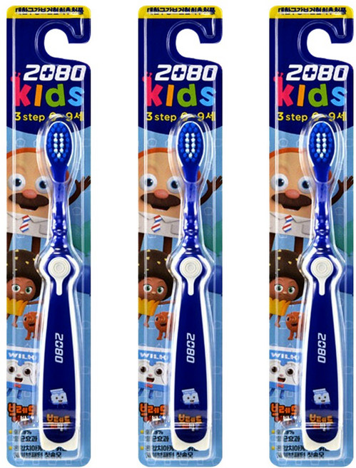 2080 키즈 3스텝 브레드 이발소 칫솔 남아용 1p X 3개, 랜덤 발송, 1개입
