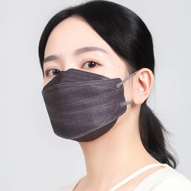 友惠詠達生醫韓版KF94魚型口罩 4D立體單片獨立包裝 衛生方便 舒適透氣, 黑灰刷色, 1套, 15片