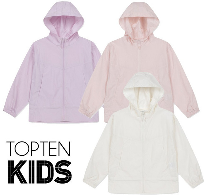 탑텐키즈 한여름부터 가을까지 밸런스 여아 스트링으로 프릴 밑단 가능 한겹 홑겹 바람막이 자켓 점퍼