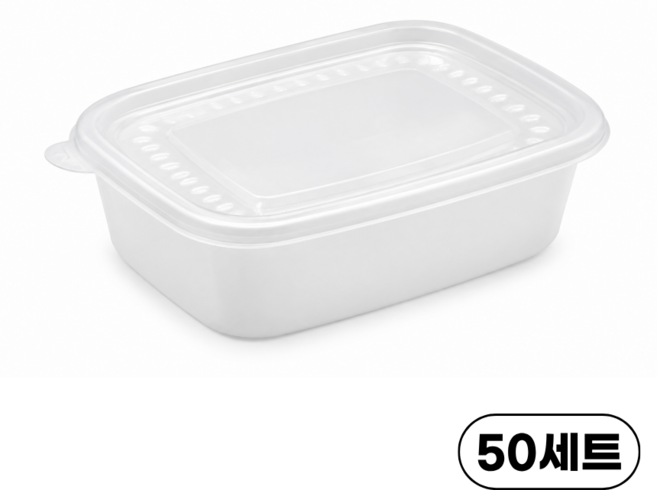 사각죽용기 대 원색 900ml (용기+뚜껑) BK 일회용 다용도 밀폐 죽용기, 1개, 50세트