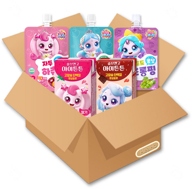 캐치티니핑 솔브앤고 150ml 2종 + 캐치티니핑 퐁당 음료수 100ml 3종, 1개, 600ml