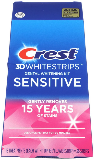 건강챙기세요 Crest 3D Whitestrips 치아 미백 키트 민감성 스트립 36개 (판매가 중단된 상품) 백살까지오래오래, Crest3DWhitestrips치아미백키트민감성스트립