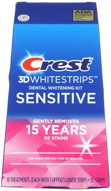 건강챙기세요 Crest 3D Whitestrips 치아 미백 키트 민감성 스트립 36개 (판매가 중단된 상품) 백살까지오래오래, Crest3DWhitestrips치아미백키트민감성스트립 - 쿠팡
