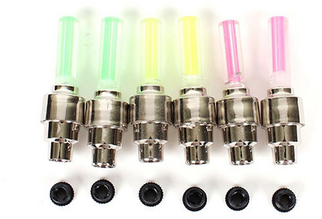 자전거휠라이트 2P 바퀴 후레쉬 반사판 야간 조명 LED, 그린, 1개