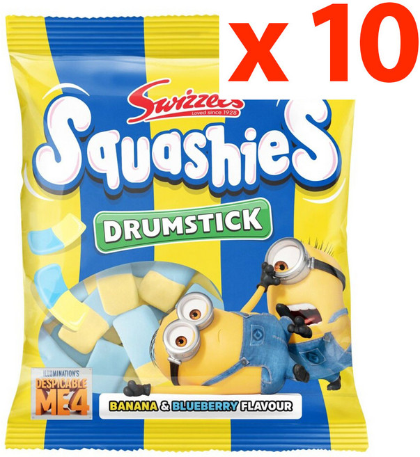 스위젤스 드럼스틱 스쿼시 바나나 블루베리 젤리, 120g, 10개
