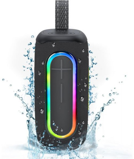 AWEI Loud Bluetooth 스피커 40W Deep Bass 휴대용 무선 내장 MIC IPX7 Dynamic RGB Light 방수 블루투스 5.3/3.5mm Auxin, 1개