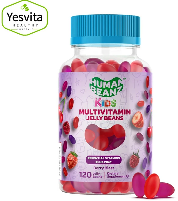 휴먼빈즈 키즈 멀티비타민 젤리빈 베리블라스트 구미젤리 120개, 1개, 120정 - 쿠팡