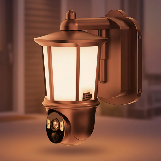 Yoosee 戶外壁燈攝影機 3MP 超高清 智能可控光調節 雙向語音對講 防水防塵 日夜全彩, 1個, 二合一（監視+照明）多功能WiFi版（加128G記憶卡）