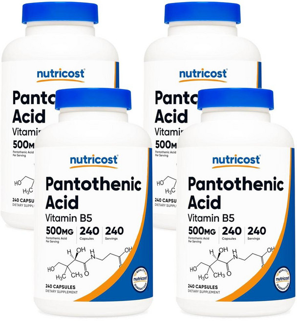 뉴트리코스트 판토텐산 비타민 B5 500mg 240정, 4개