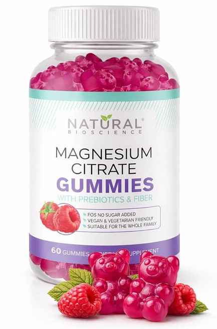 Sugar Free Calm 마그네슘 구연산염 젤리 100mg - 수면 스트레스 완화 심장 건강 신경 근육 및 뼈를 지원하는 성인 및 아동용 고흡수 진정 마그네슘 구연산, 1개, 60