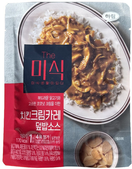 더미식 치킨크림카레 덮밥소스, 1개, 150g
