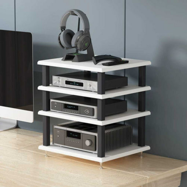 오디오 장식장 앰프 선반 받침대 다이 스피커 수납장, 2단 티크