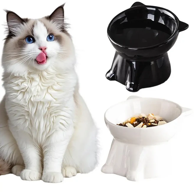 강아지 고양이 애완용 식기 2PCS, 1세트, 블랙+화이트