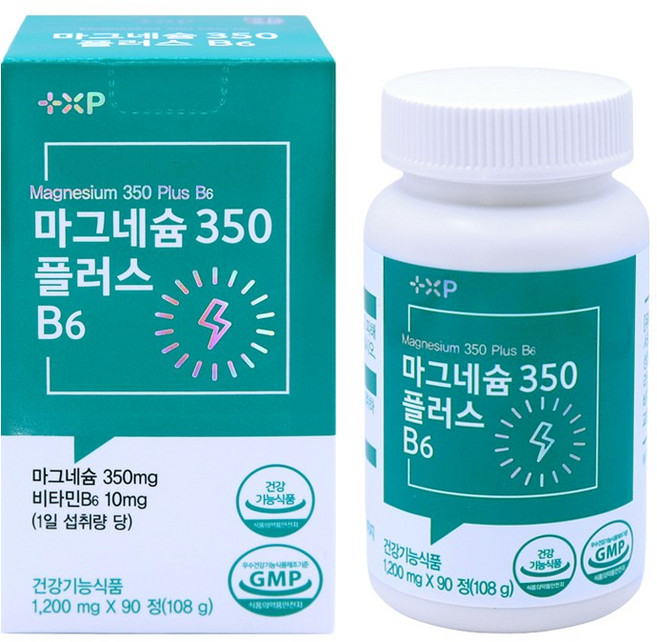 마그네슘350 플러스 비타민B6 마그네슘영양제, 2개, 90회분