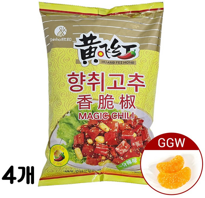 가가왕 중국식품 황비홍 향취고추 부각 술안주 스낵, 452g, 4개