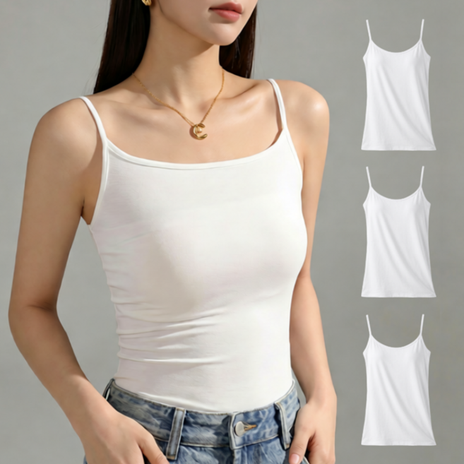 디어스킨 여성용 모달 소재 스판 끈나시 3p