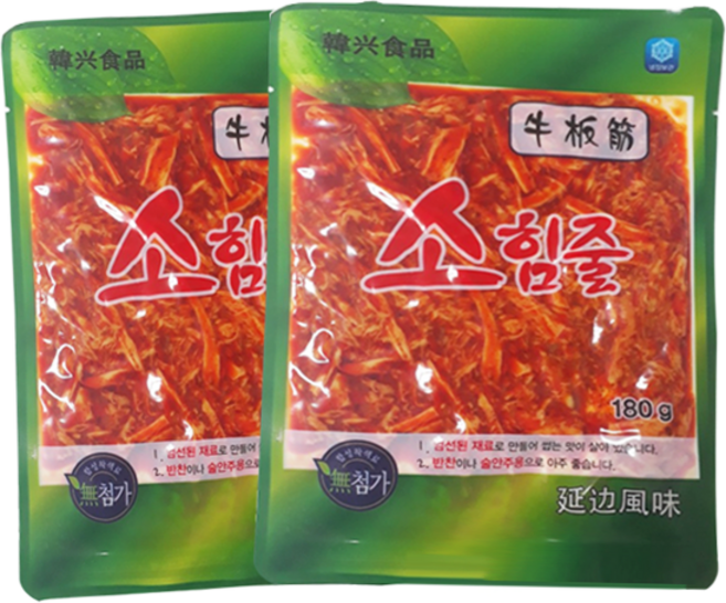 홍홍 중국식품 한흥식품 소힘줄 오리지널맛 소심줄 뉴반진, 2개, 180g